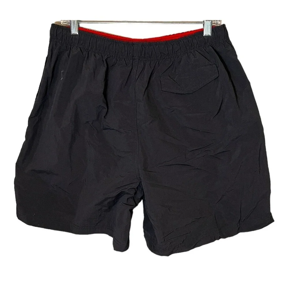 Tommy Hilfiger Swim Shorts Lined Trunks Adult Mens Large Black Embroidered Nylon